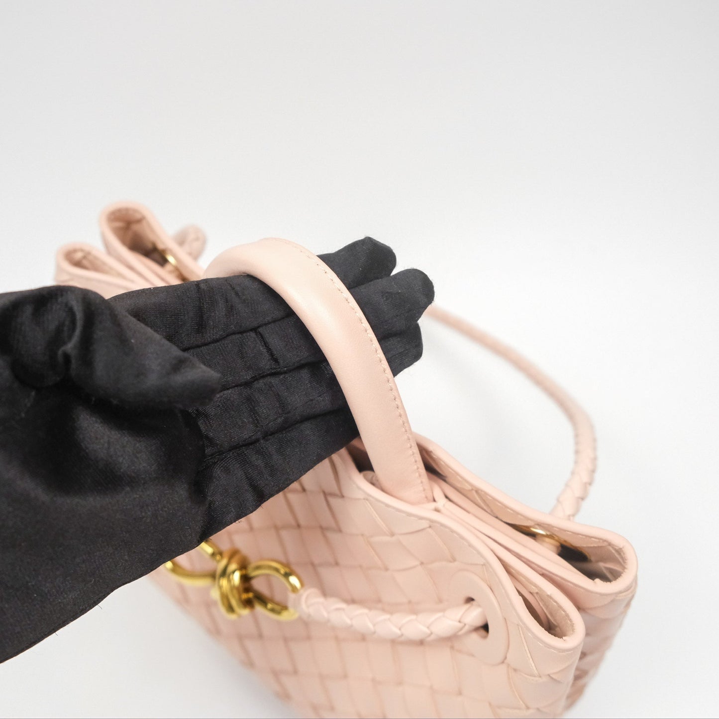 Bottega Veneta Small Andiamo Bag Lotus Intrecciato Lambskin