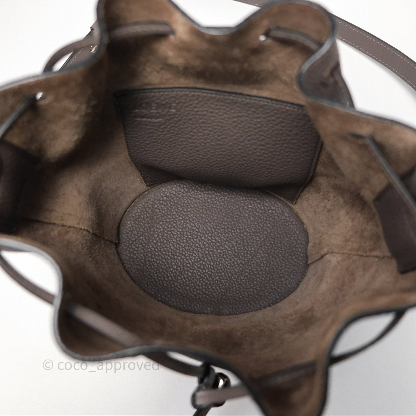 Loewe Small Balloon Bucket Bag Taupe Grained Calfskin