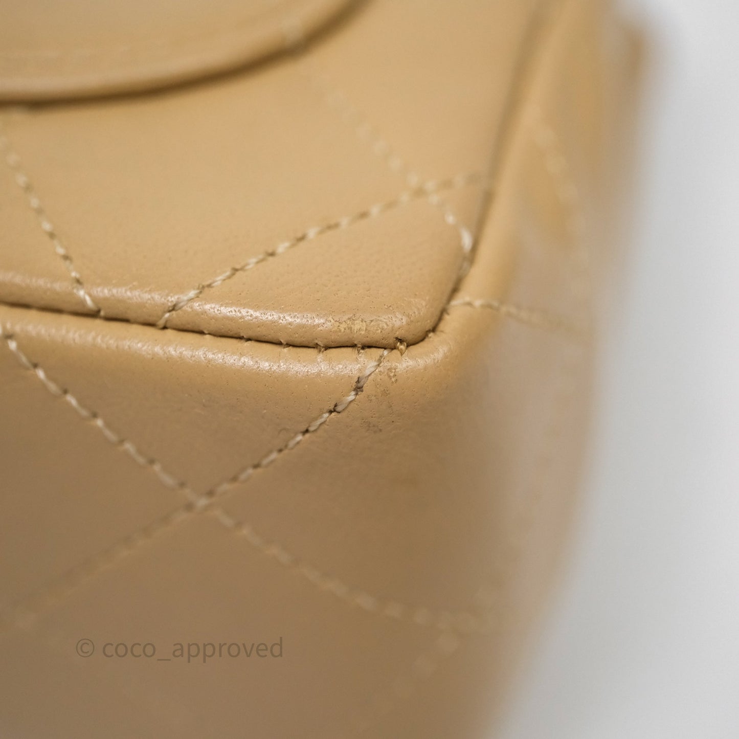 Chanel Vintage Mini Flap Bag Beige Lambskin Gold Hardware