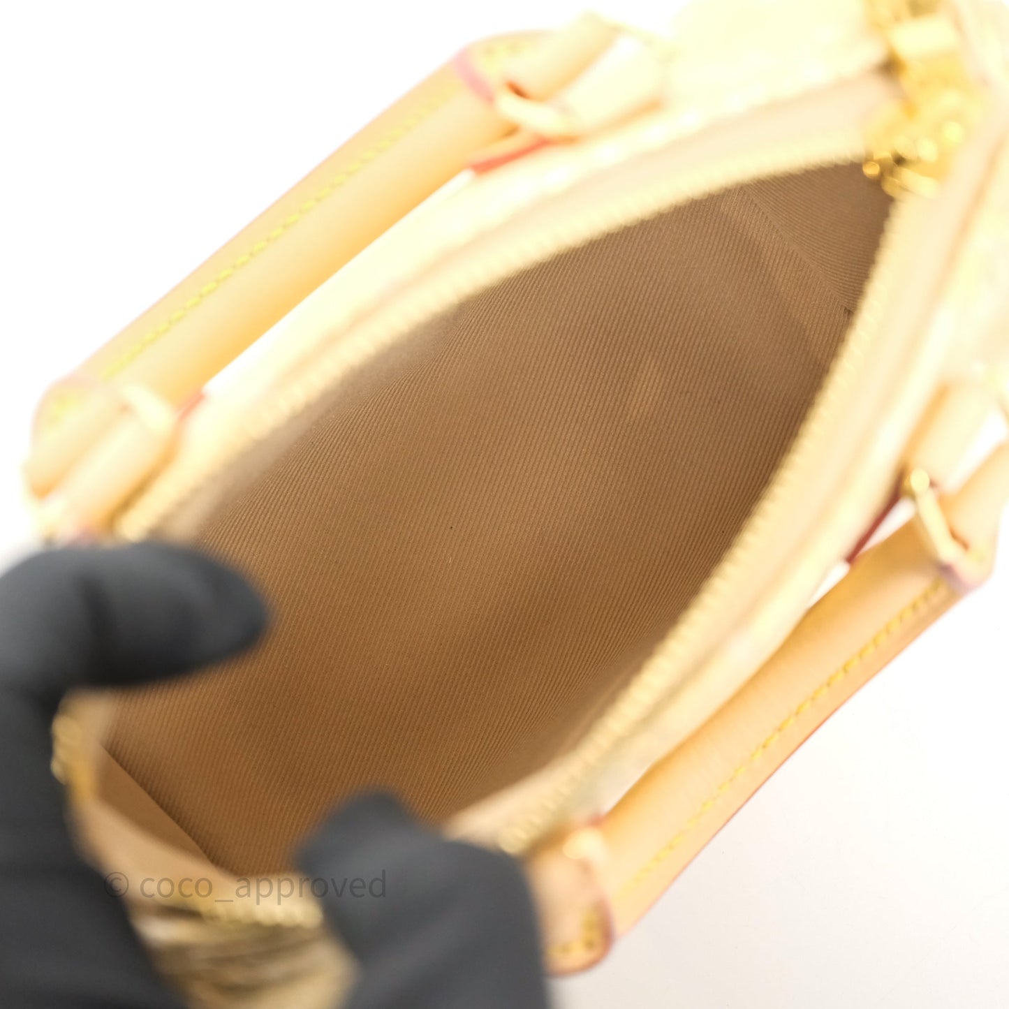 Louis Vuitton Nano Speedy Monogram Gold Jacquard Fabric