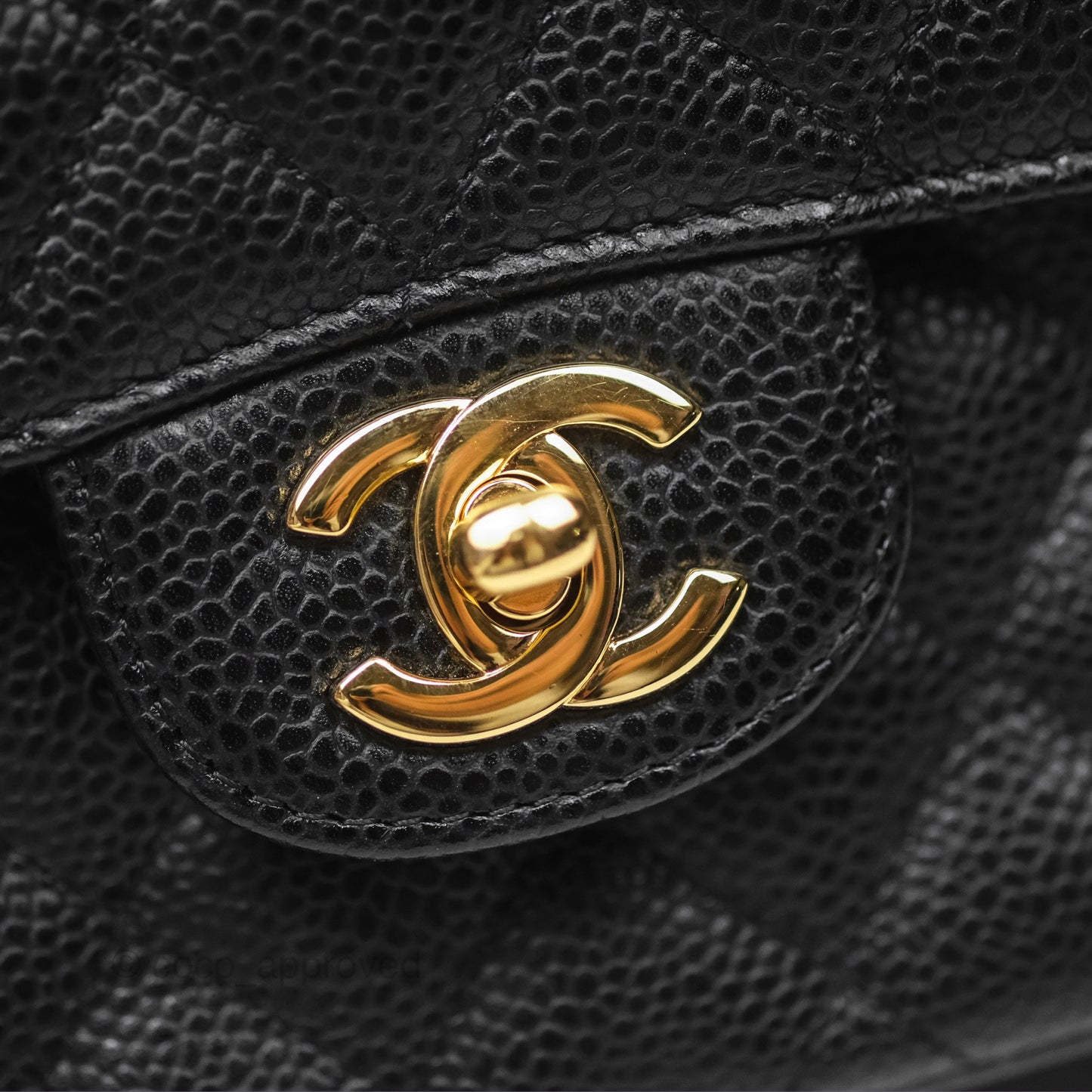 Chanel Classic M/L Medium Flap Quilted Black Caviar Gold Hardware