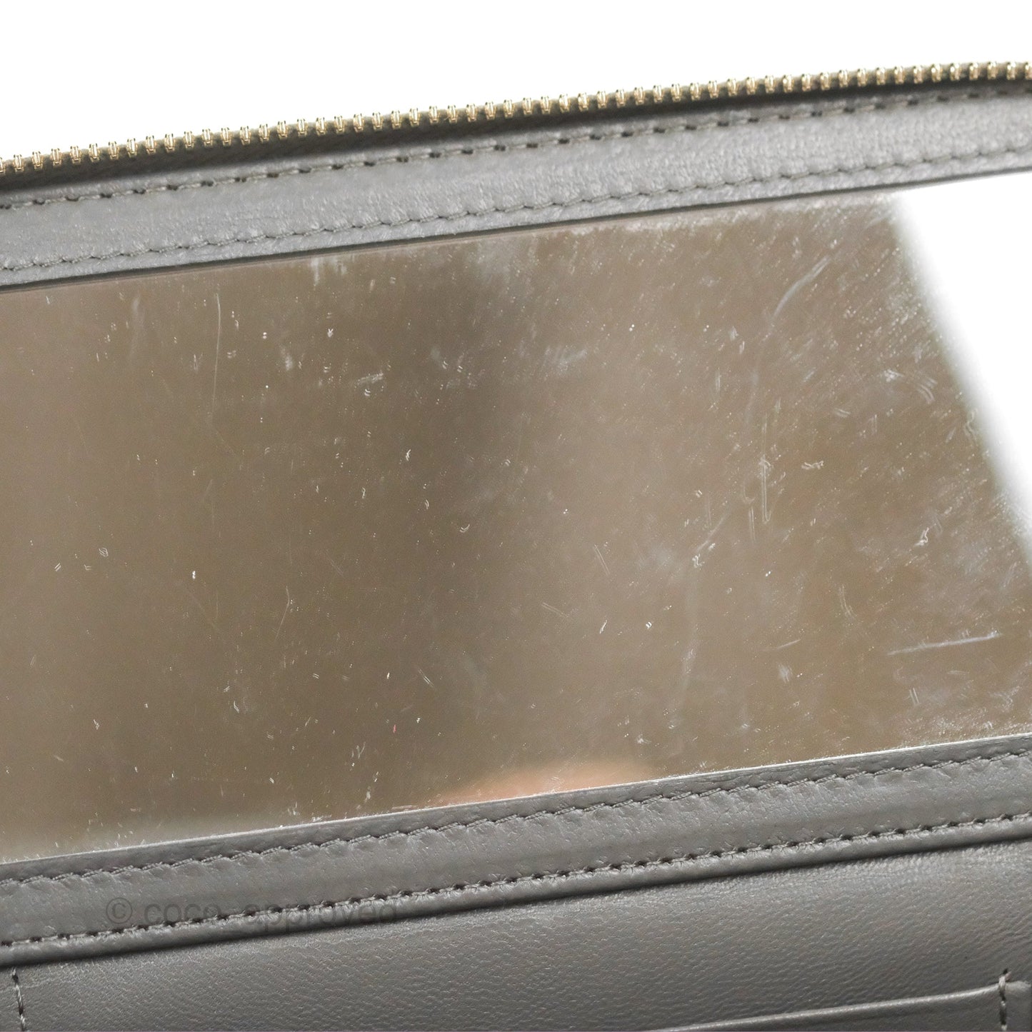 Chanel Vanity Rectangular Top Handle Dark Grey Lambskin Gold Hardware
