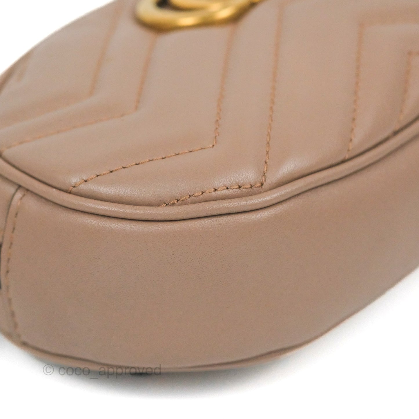 Gucci GG Marmont Matelassé Oval Belt Bag Dusty Pink
