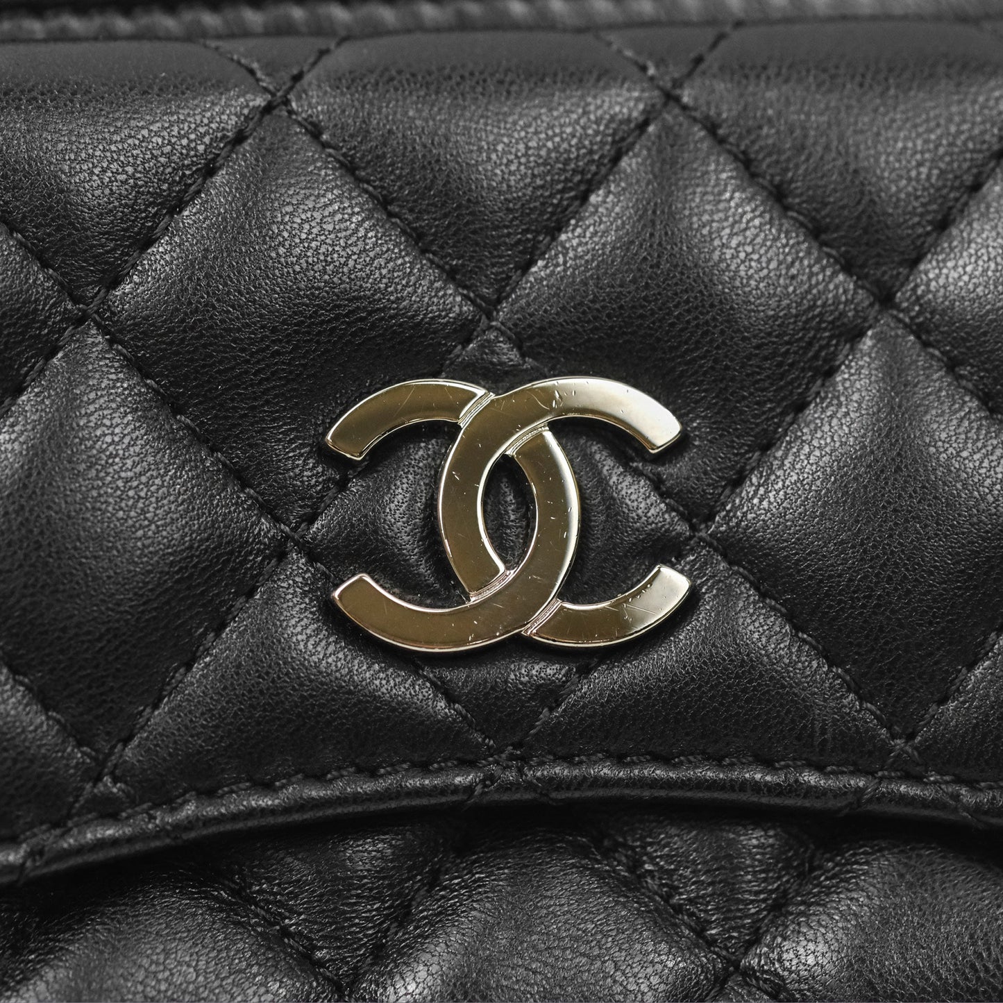 Chanel Small Pocket Box Camera Case Black Lambskin Silver Hardware