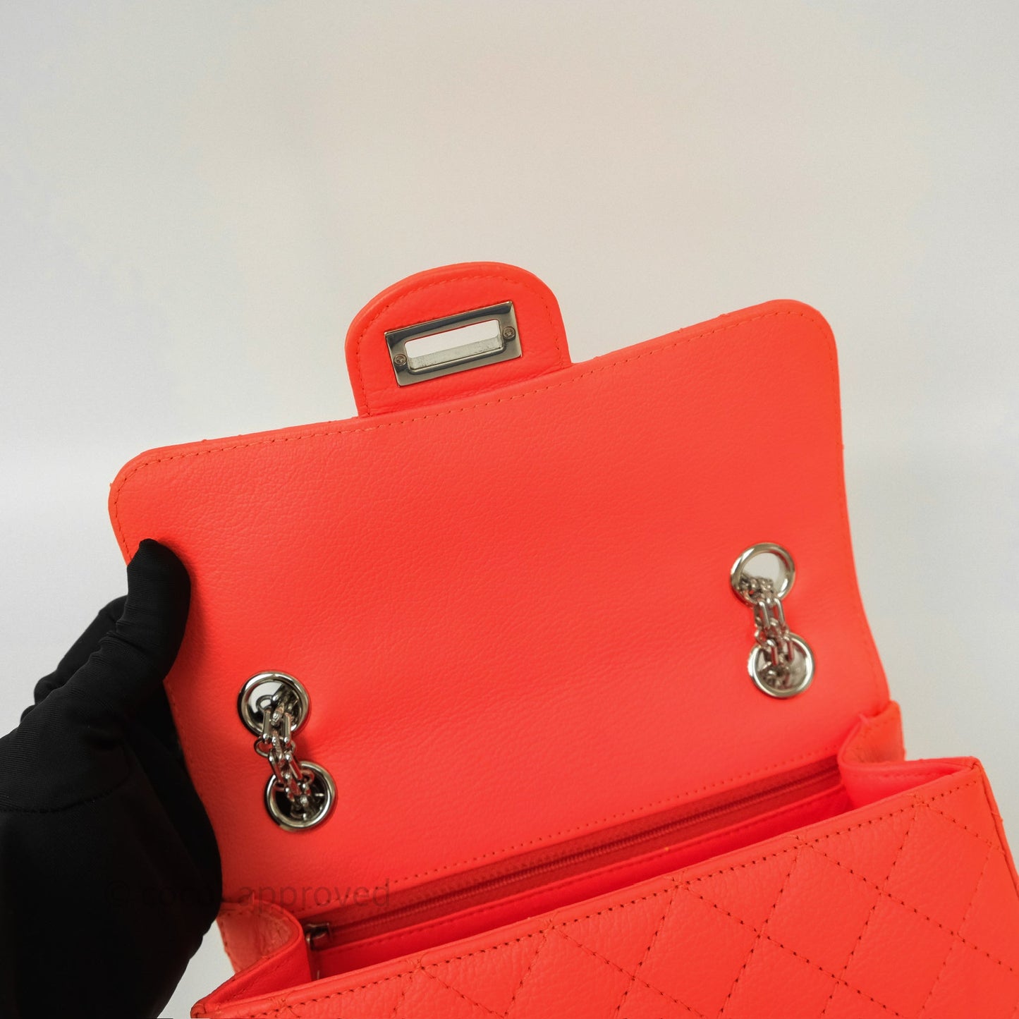Chanel Mini Reissue 224 Tangerine Orange Goatskin Silver Hardware