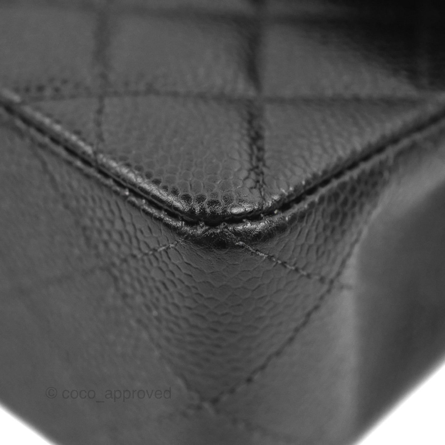 Chanel Vintage Classic Small S/M Flap Black Caviar 24K Gold Hardware