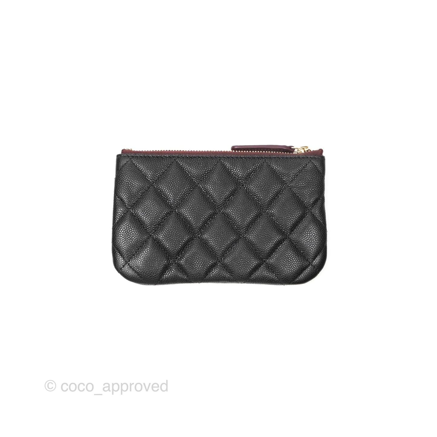 Chanel Mini O Case Quilted Black Caviar Gold Hardware