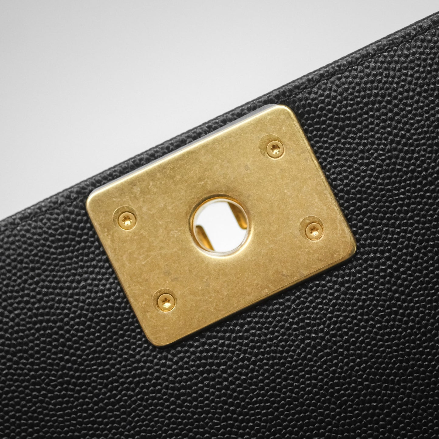 Chanel Quilted Medium Boy Black Caviar Aged Gold Hardware