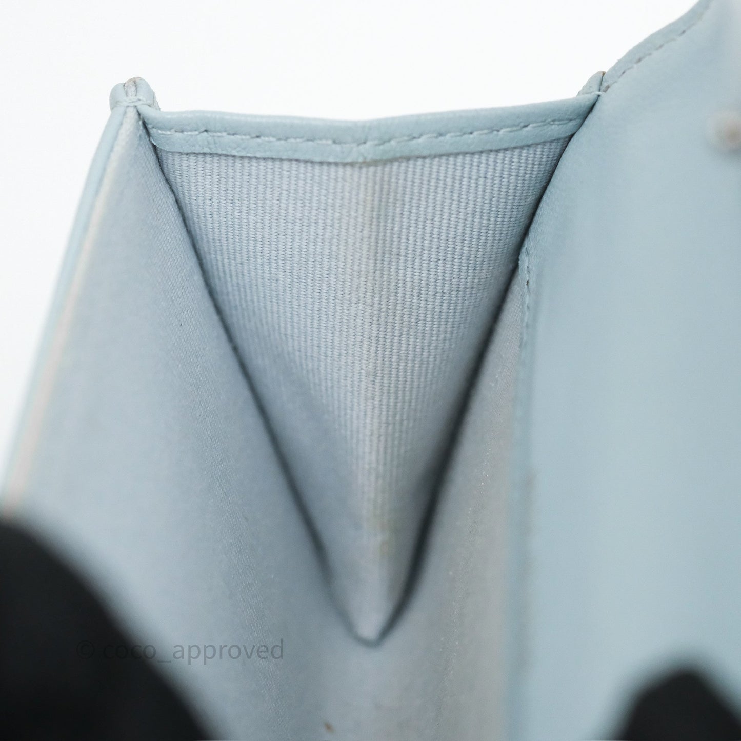 Chanel 19 Flap Card Holder Light Blue Lambskin