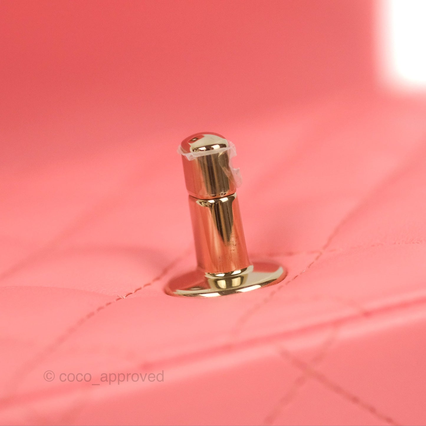 Chanel Quilted Mini Square Flap Pink Lambskin Gold Hardware