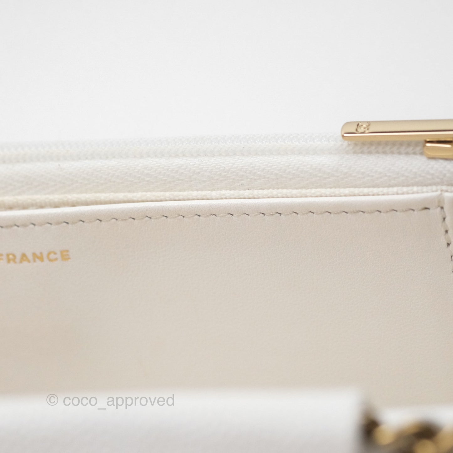 Chanel Quilted Classic Wallet on Chain WOC White Caviar Gold Hardware