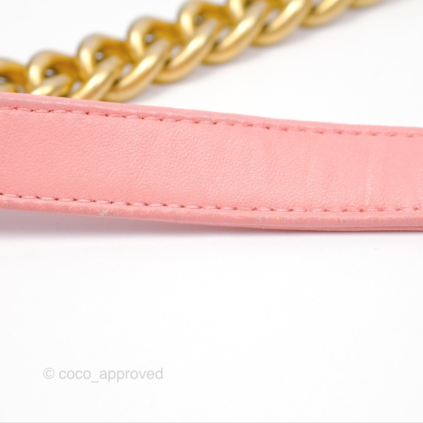 Chanel Small Boy Chevron Fabric Braided Pink Aged Gold Hardware