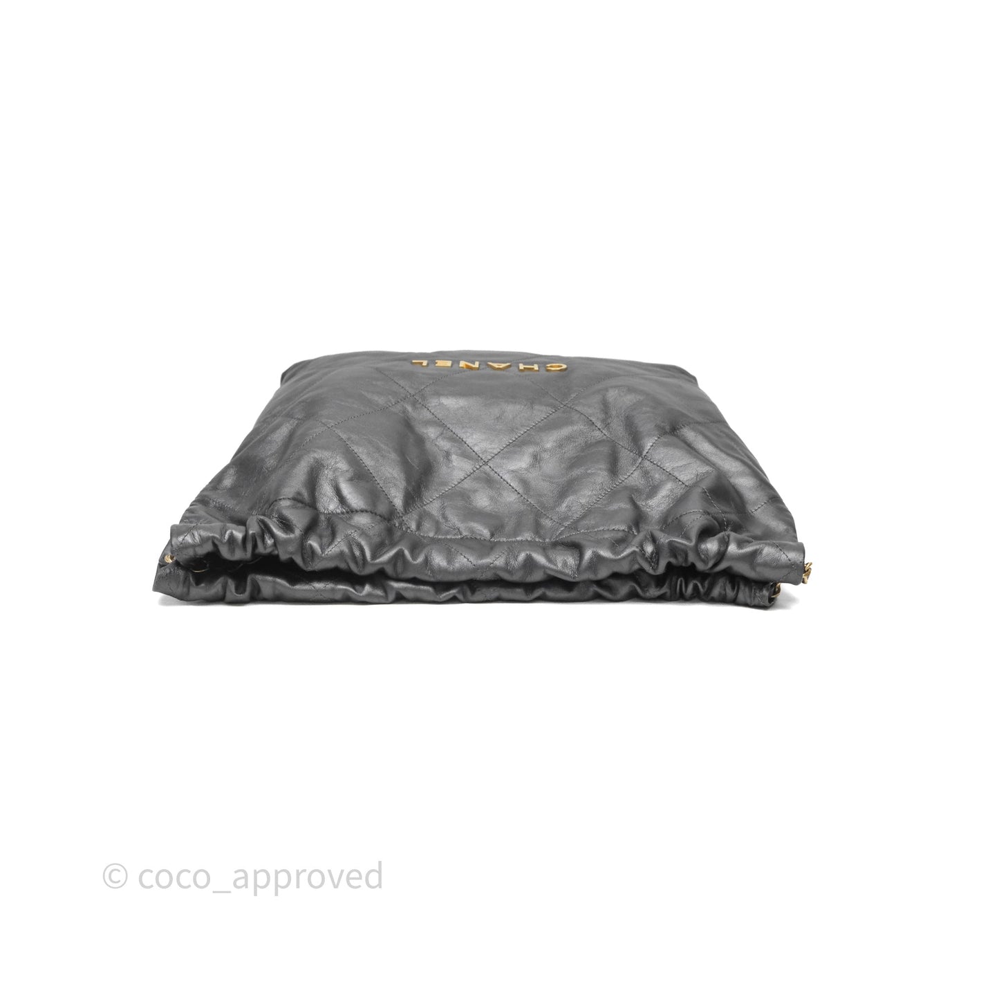 Chanel 22 Bag Medium Dark Grey Calfskin Gold Hardware