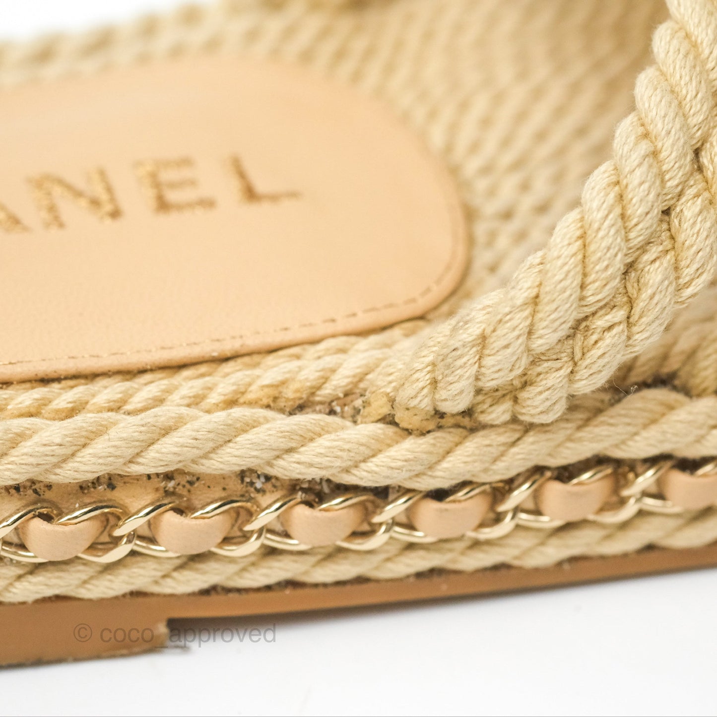 Chanel Cord Chain Slides Size 39