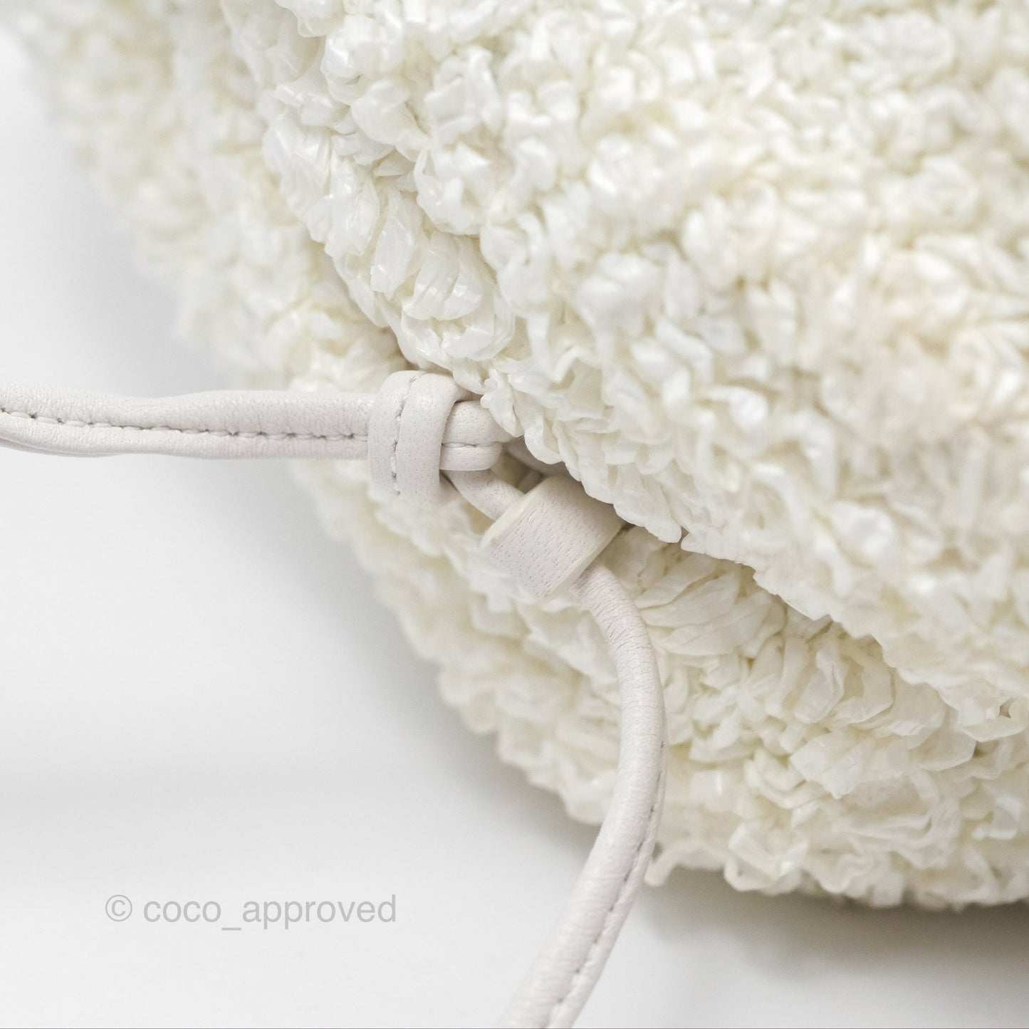 Bottega Veneta The Mini Pouch Boucle Raffia White