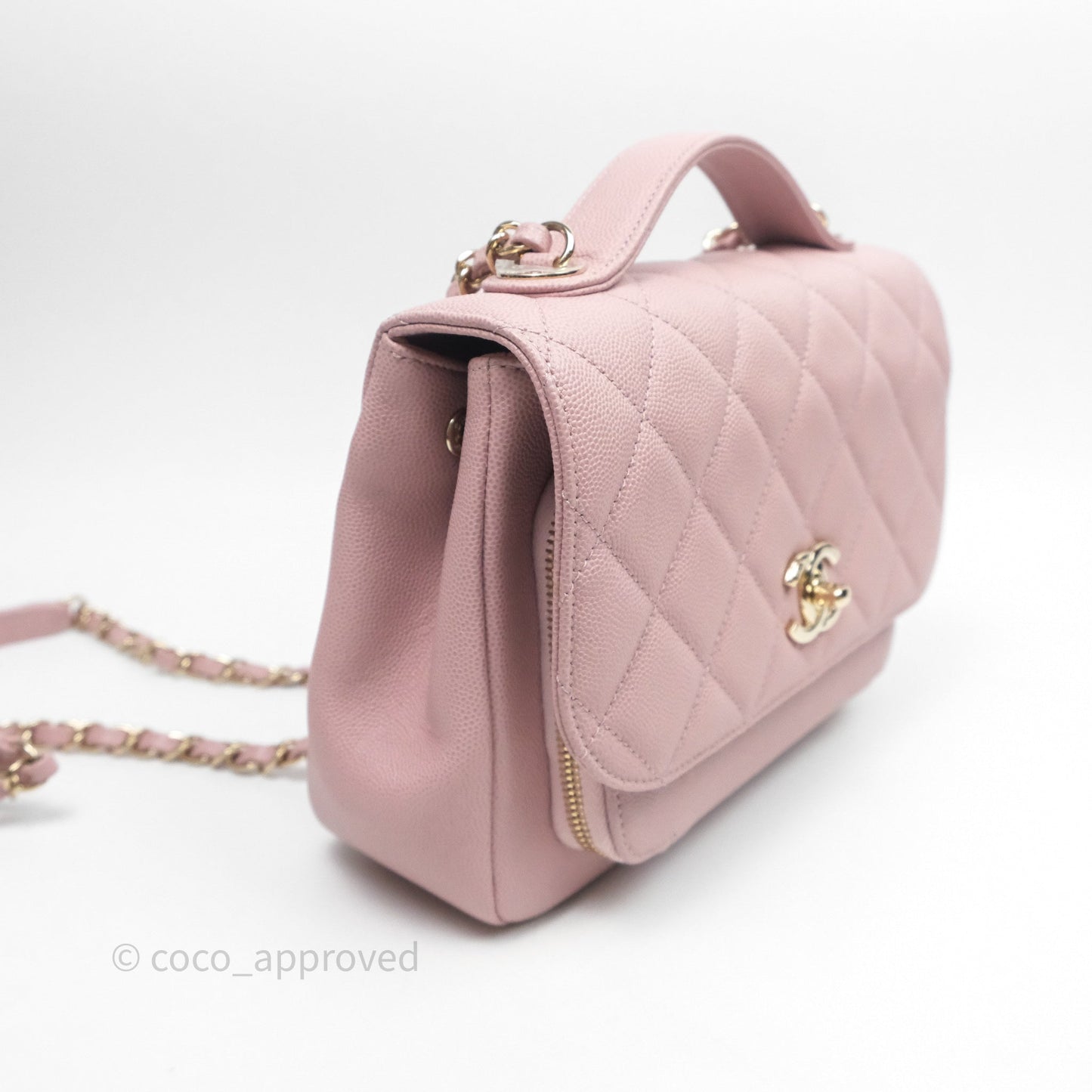 Chanel Quilted Medium Business Affinity Flap Pink Caviar Gold Hardware
