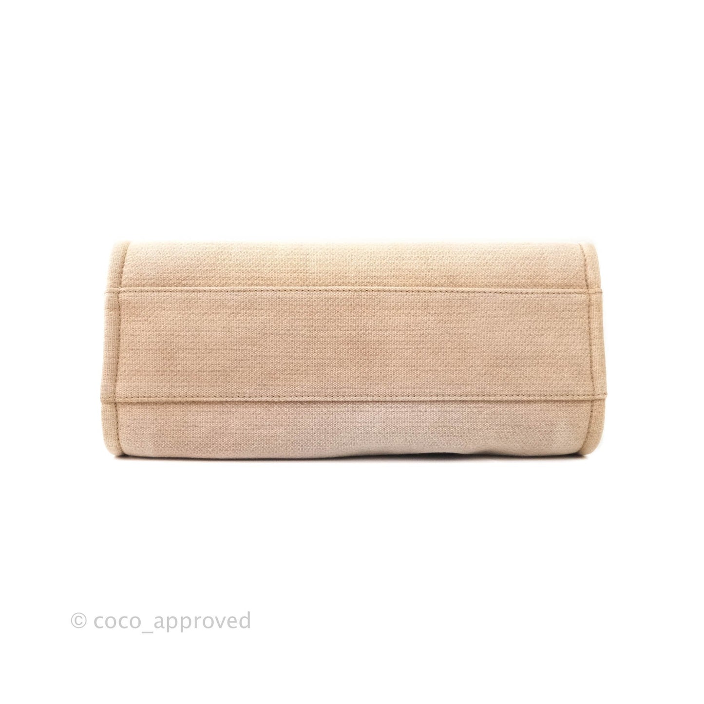 Chanel Canvas Deauville Medium Tote Beige Silver Hardware