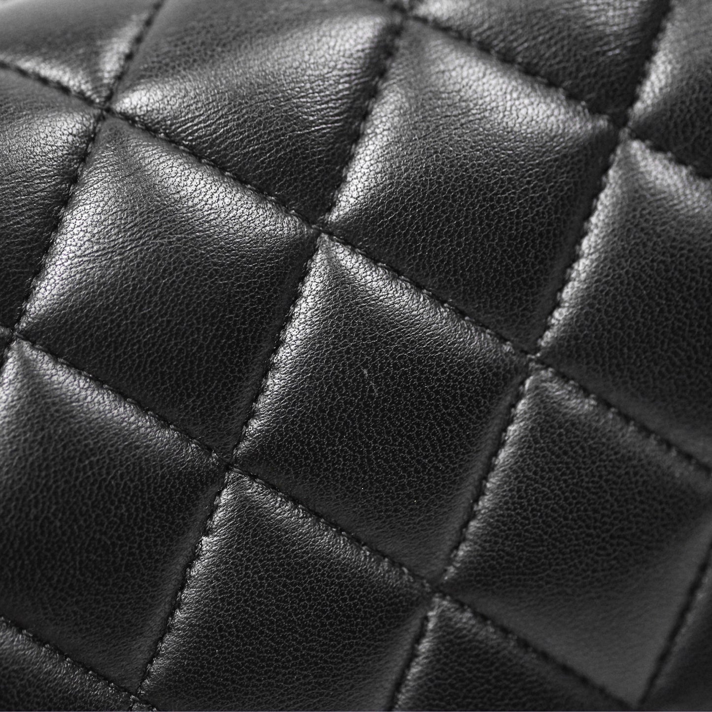 Chanel Classic M/L Medium Flap Quilted Black Lambskin Gold Hardware