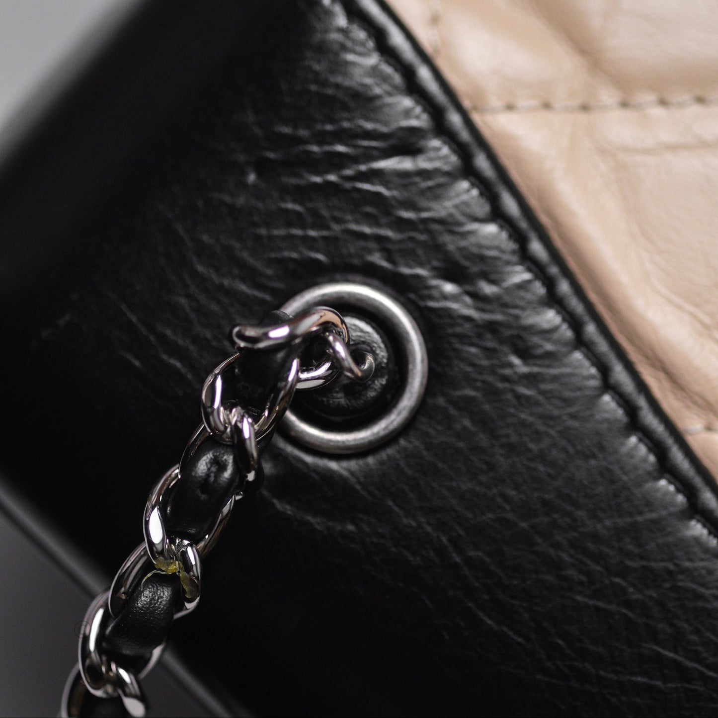 Chanel Small Gabrielle Backpack Beige Black Aged Calfskin
