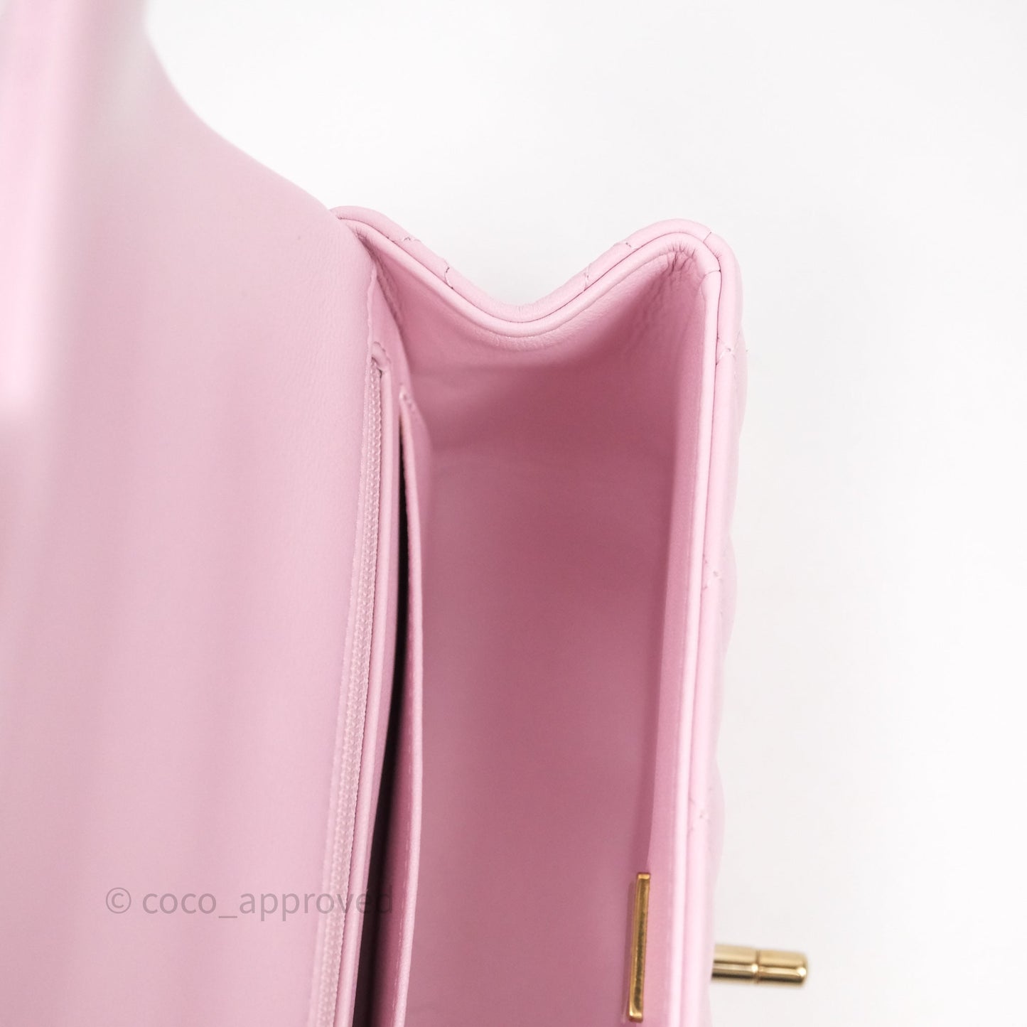 Chanel Top Handle Mini Rectangular Flap Pink Lambskin Gold Hardware