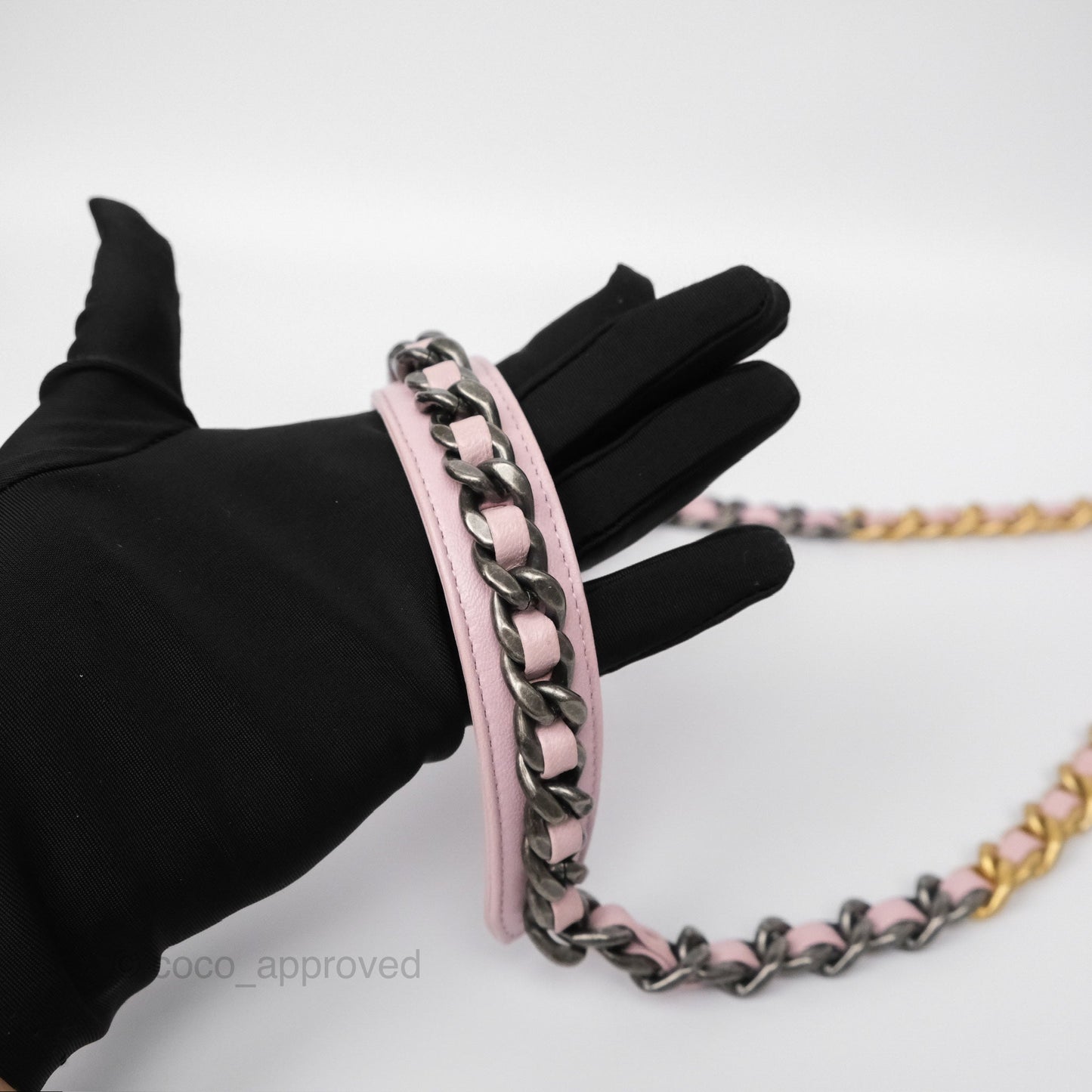 Chanel 19 Wallet on Chain WOC Light Pink Lambskin Mixed Hardware
