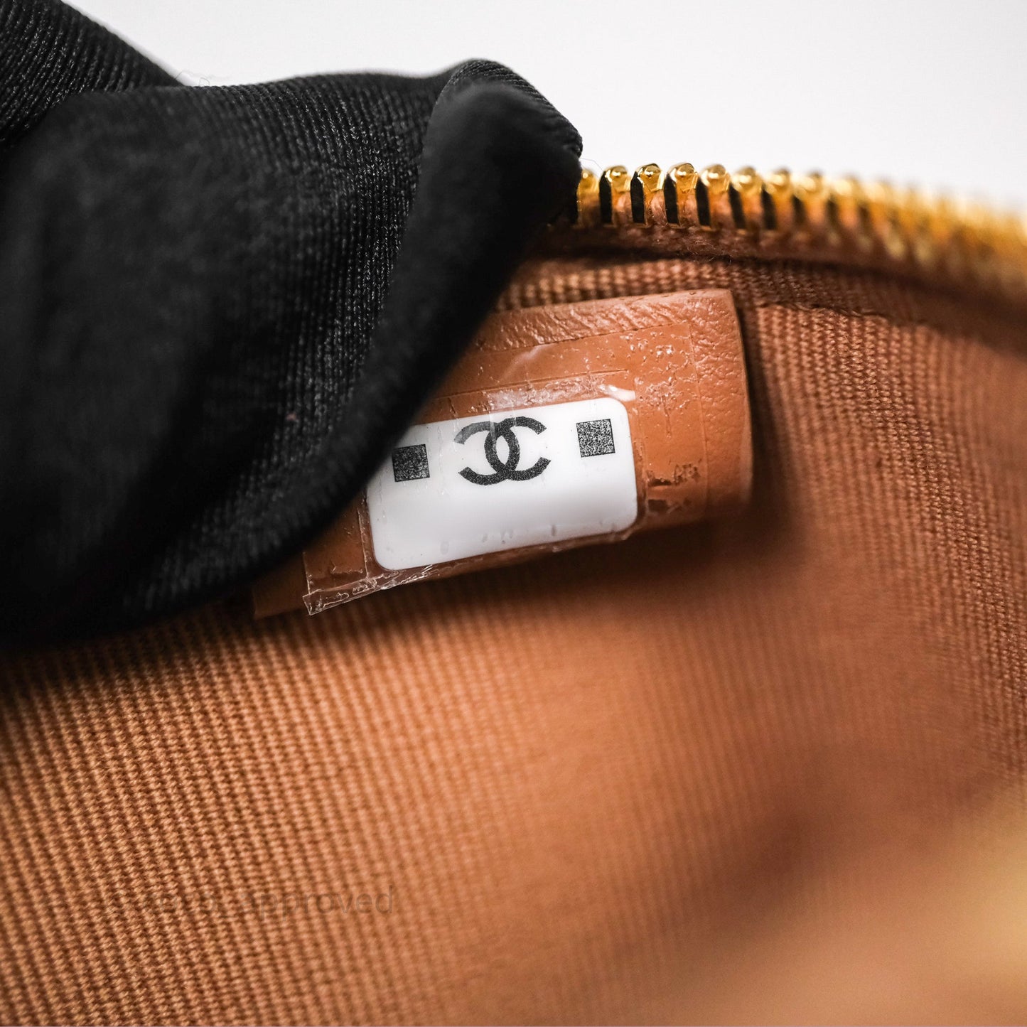 Chanel Top Handle Long Vanity with Chain Caramel Beige Lambskin Gold Hardware 25B