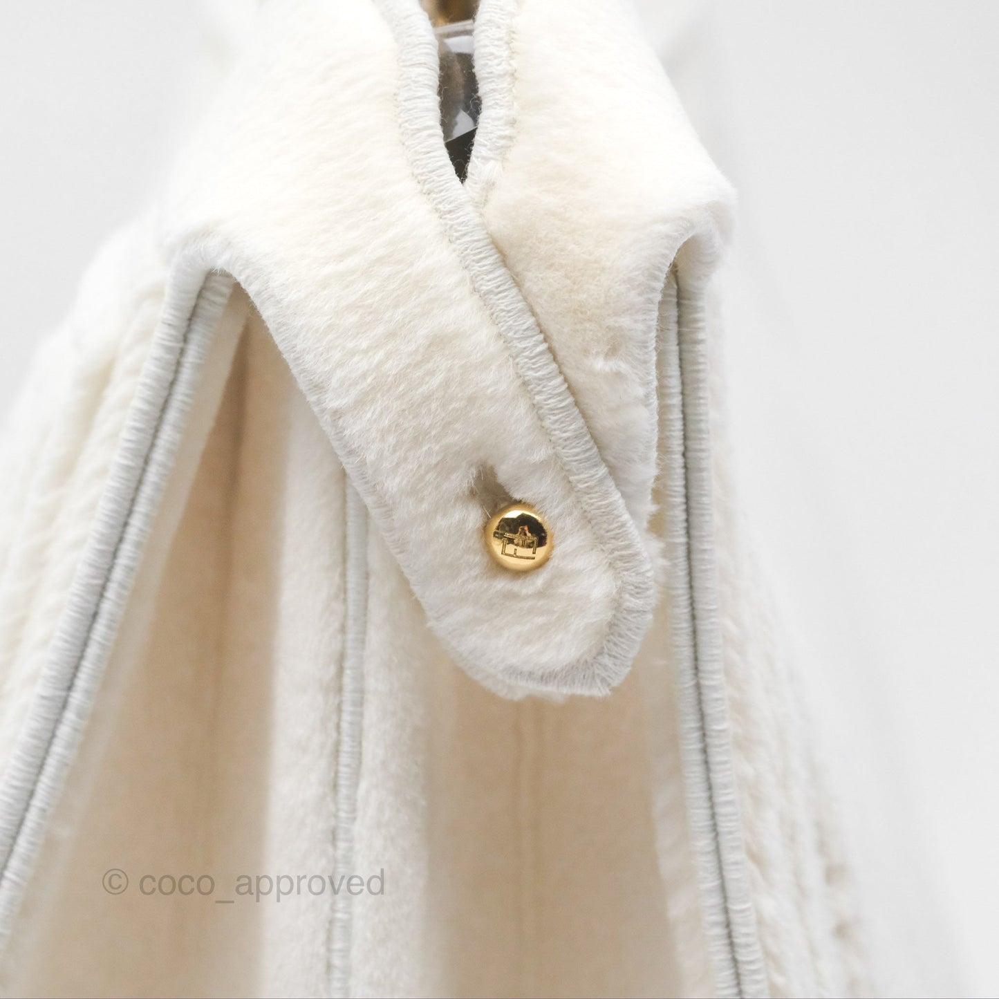 Fendi Peekaboo Medium Mink Fur White Gold Hardware