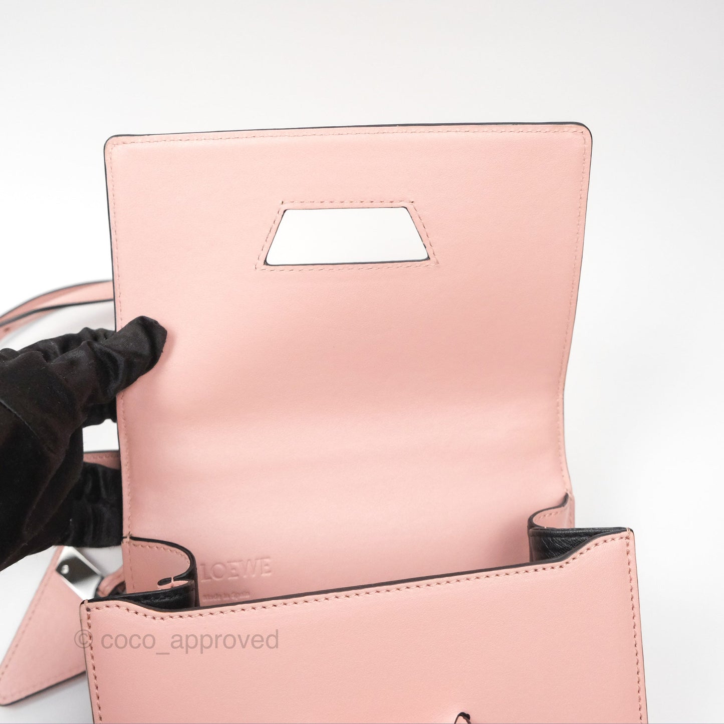 Loewe Small Barcelona Pink White Checkered Calfskin Silver Hardware