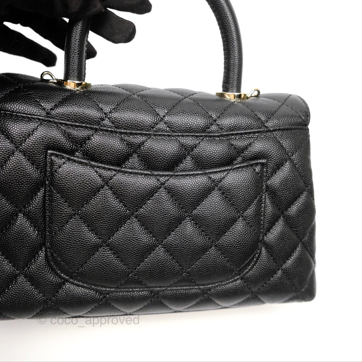 Chanel Small Coco Handle Black Caviar Gold Hardware