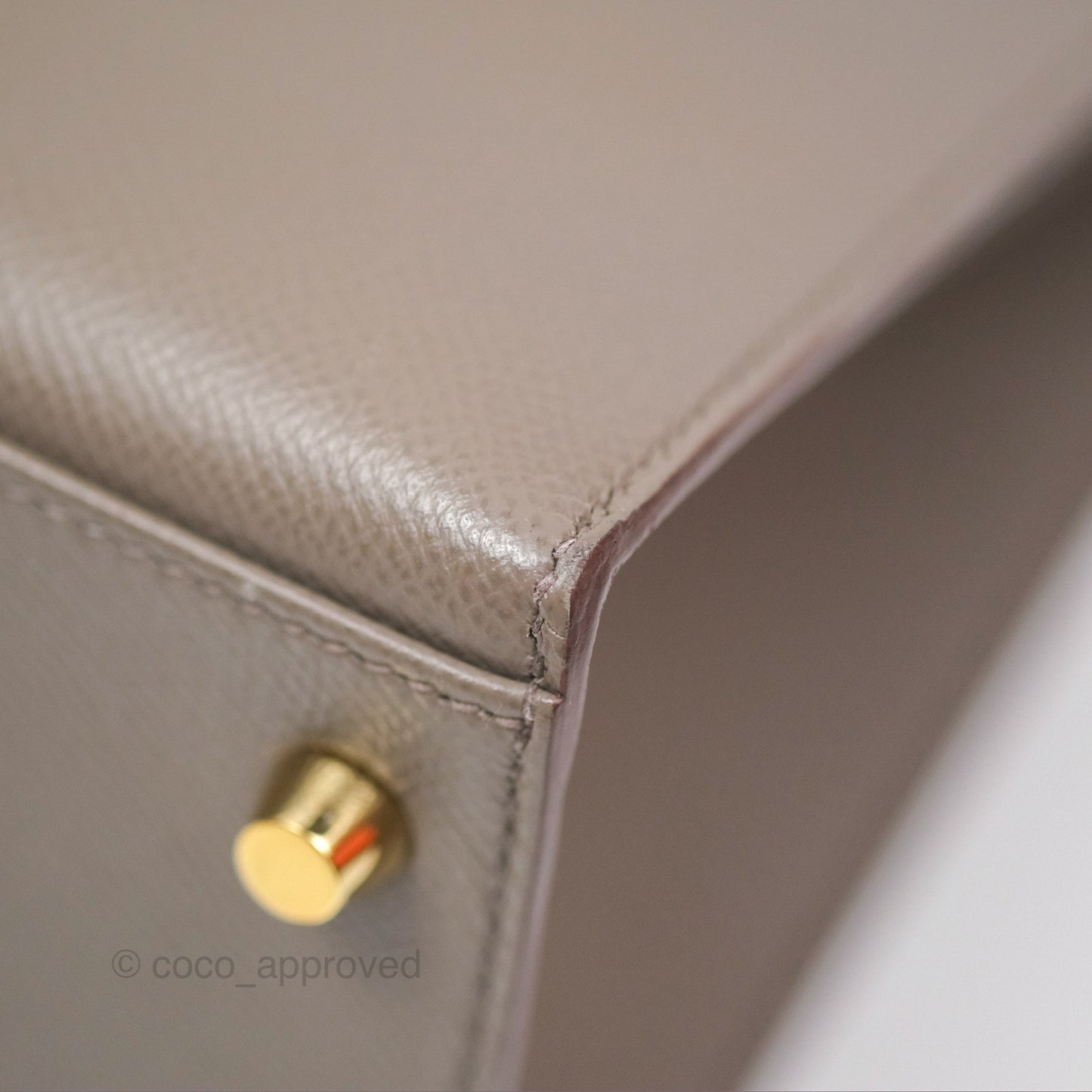 Hermès Kelly Sellier 28 Gris Etain 8F Epsom Gold Hardware