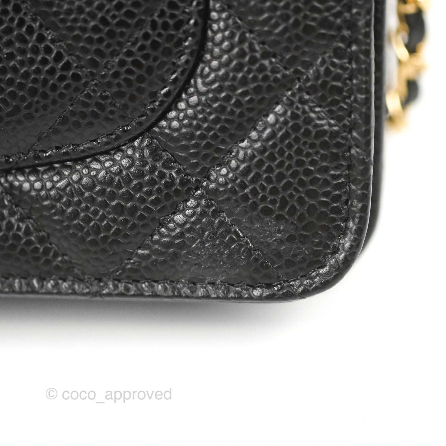 Chanel Quilted WOC Black Caviar Gold Hardware