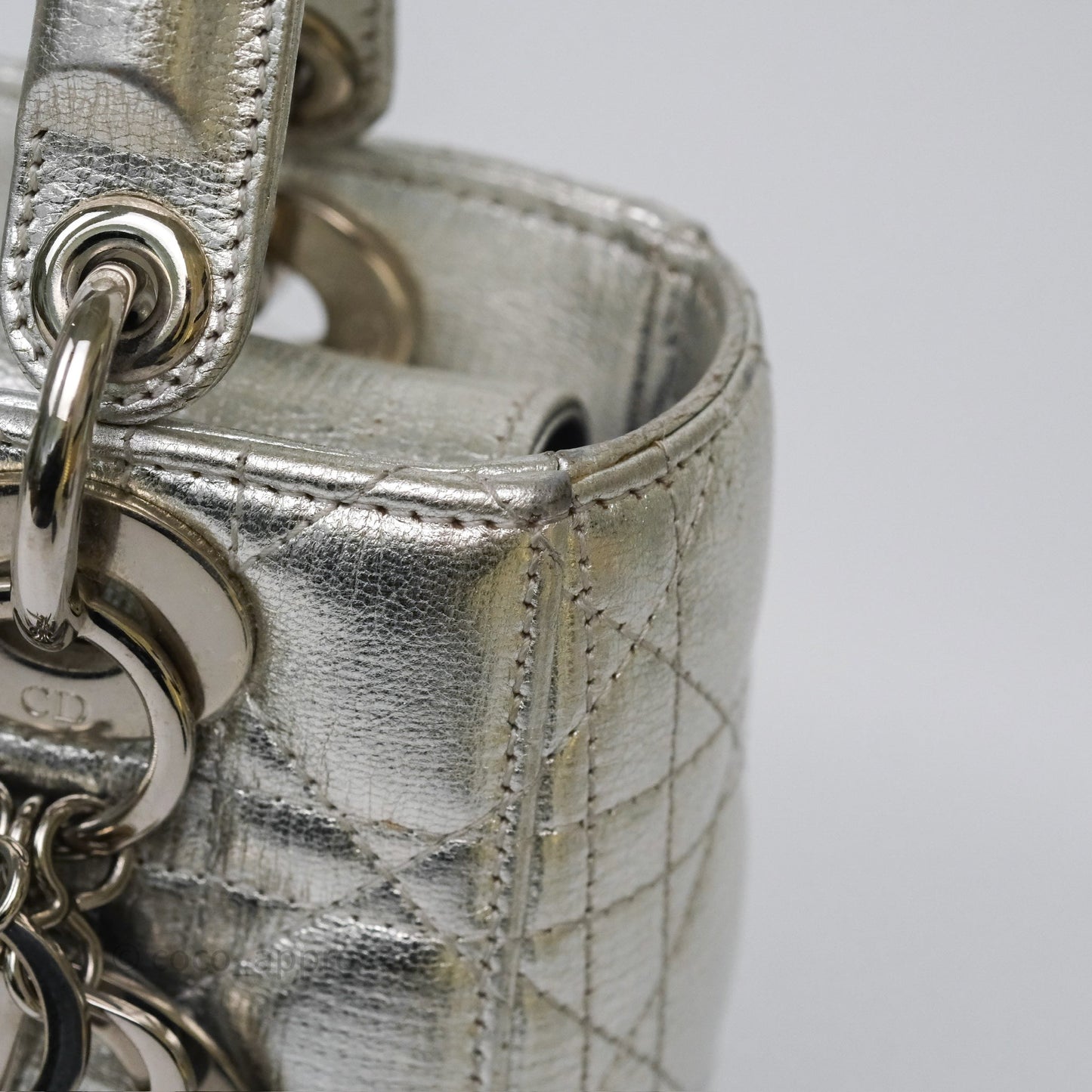 Dior My ABCDior Lady Dior Metallic Silver Cannage