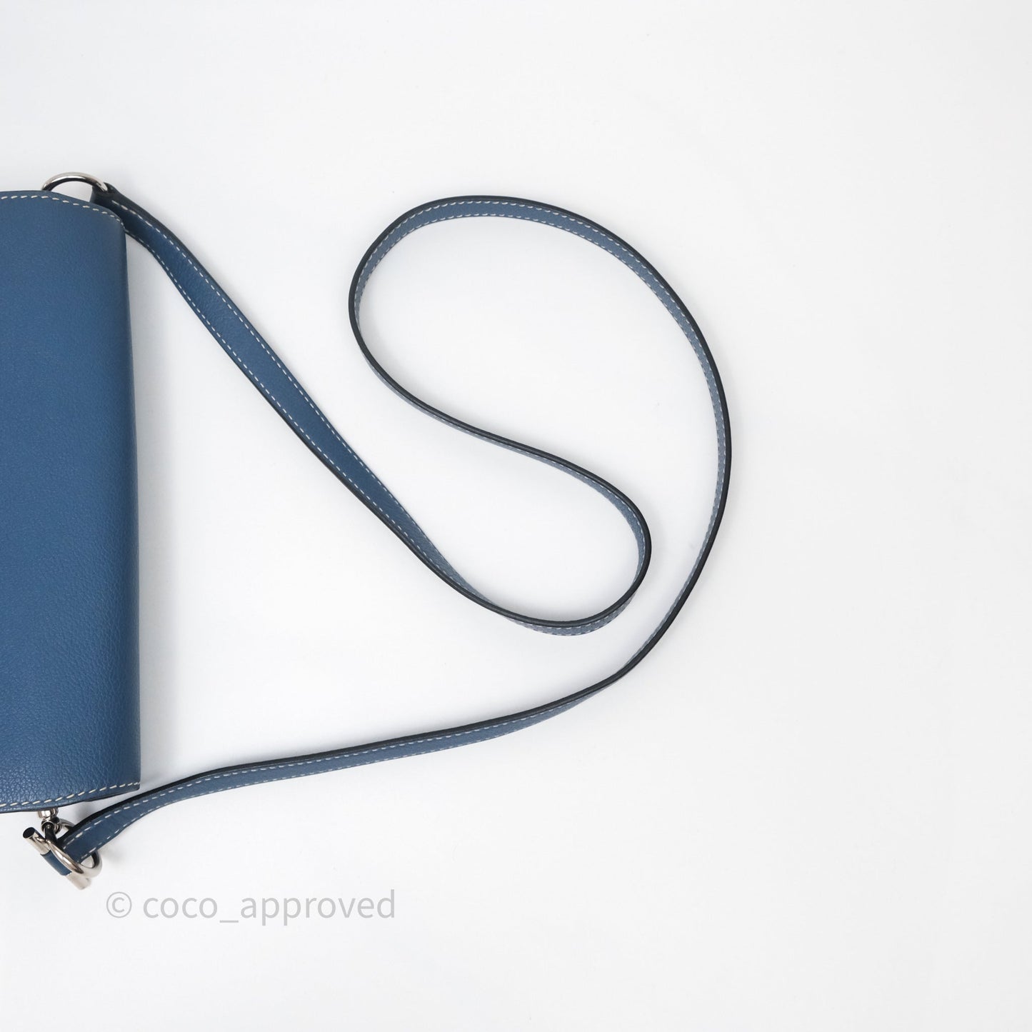 Hermès Roulis 23 Blue Evercolor Palladium Hardware