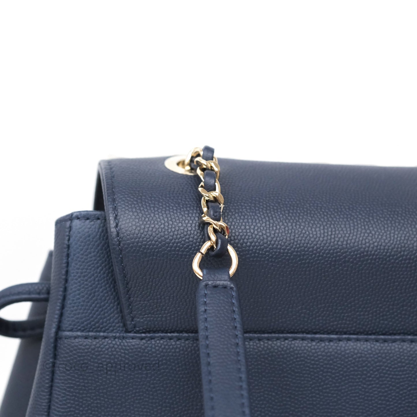 Chanel Quilted Business Affinity Backpack Navy Caviar Gold Hardware