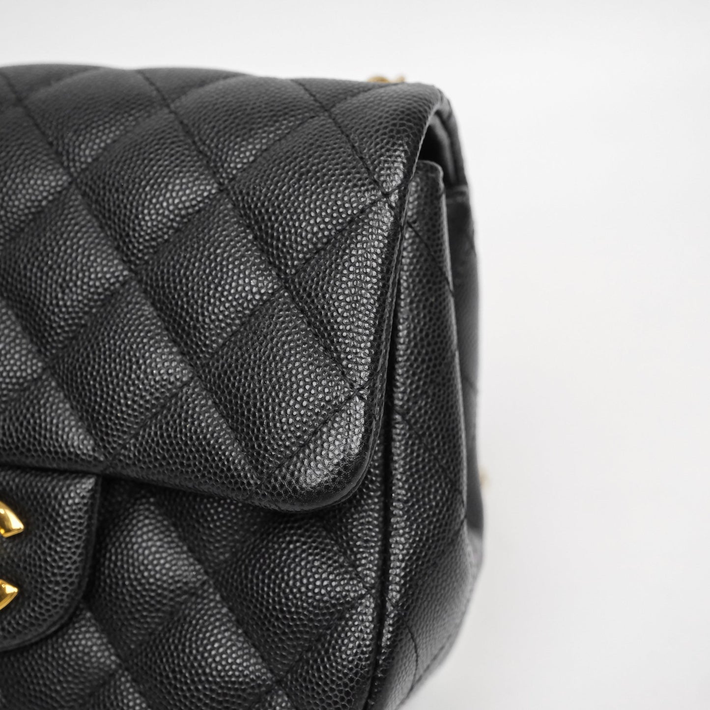 Chanel Mini Square Quilted Black Caviar Gold Hardware