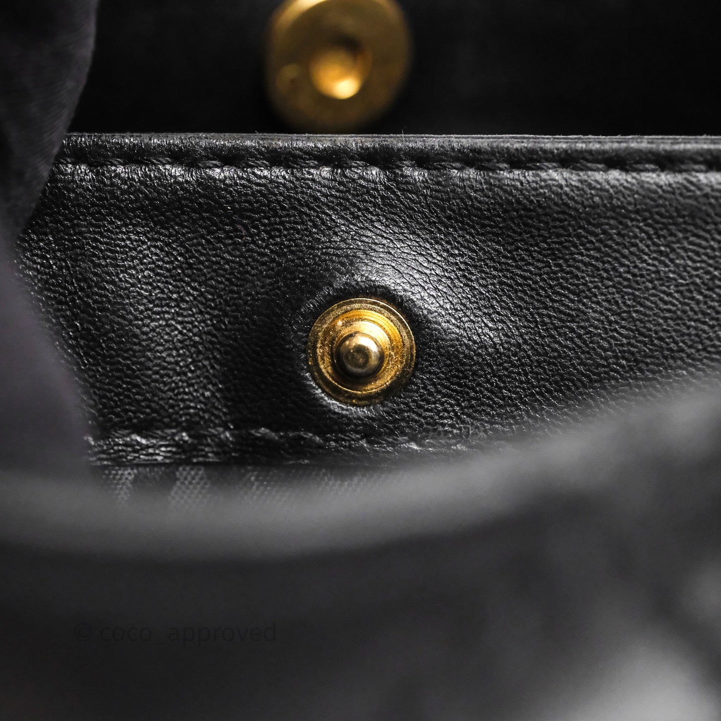 Chanel Vintage Quilted CC Tote Bag Matte Black Calfskin Gold Hardware