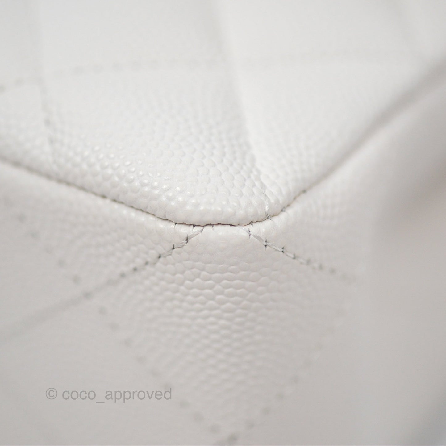 Chanel Small Classic Quilted Flap White Caviar Gold Hardware