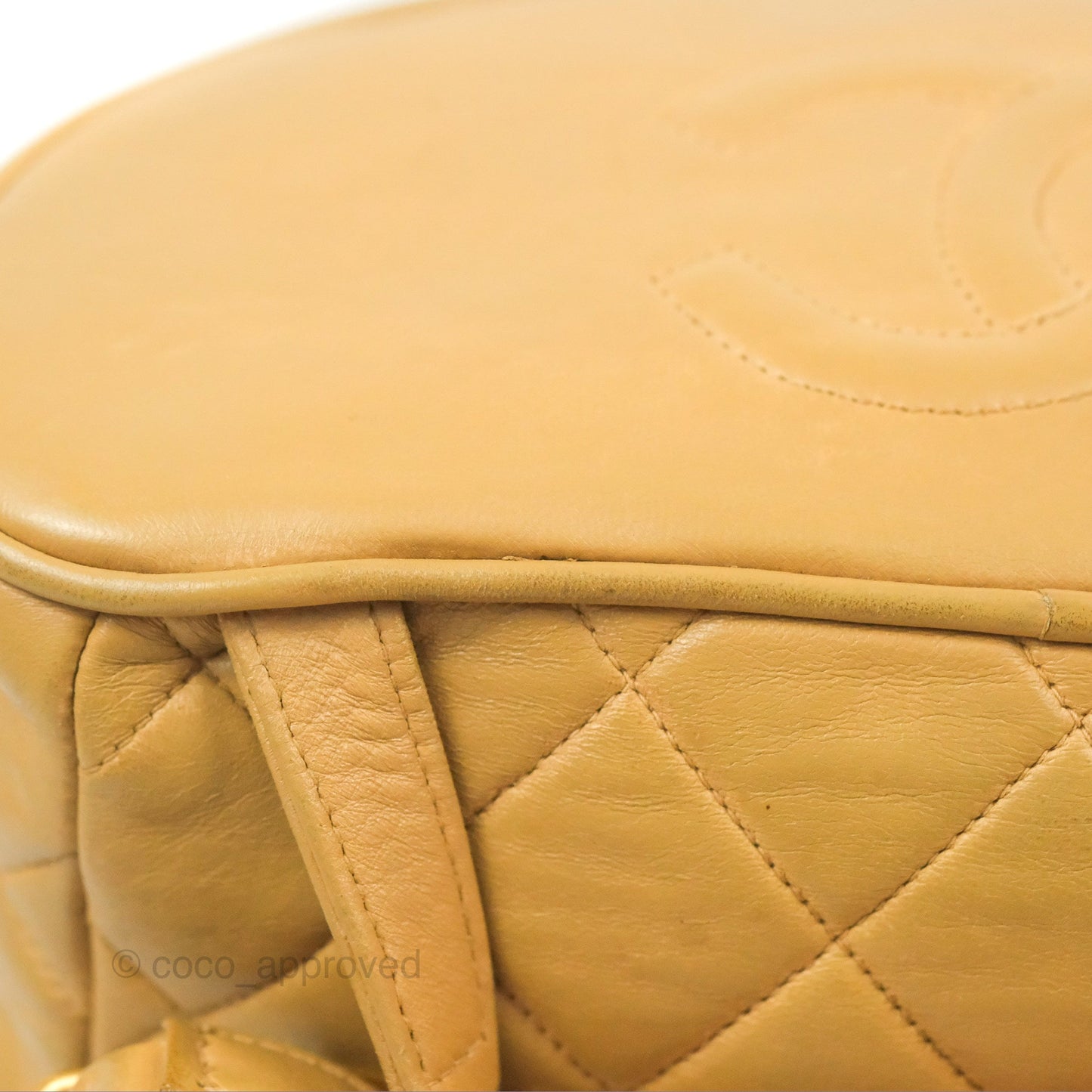Chanel Vintage CC Duma Backpack Beige Lambskin 24K Gold Hardware