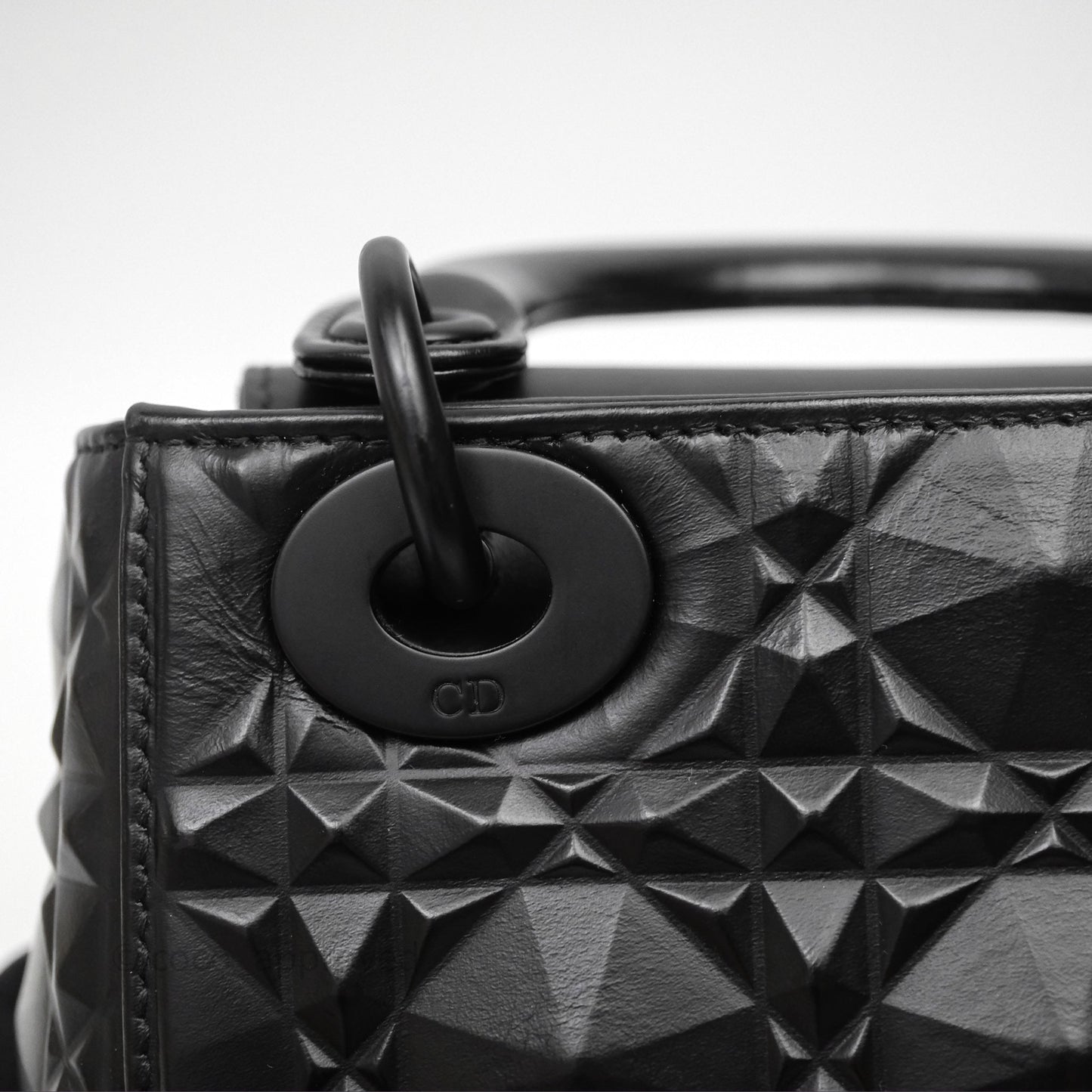 Dior Mini Lady Dior So Black Cannage Calfskin with Diamond Motif