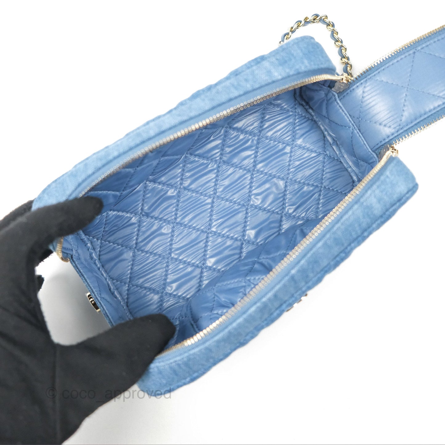 Chanel Cruise Pouch Cosmetic Bag Denim