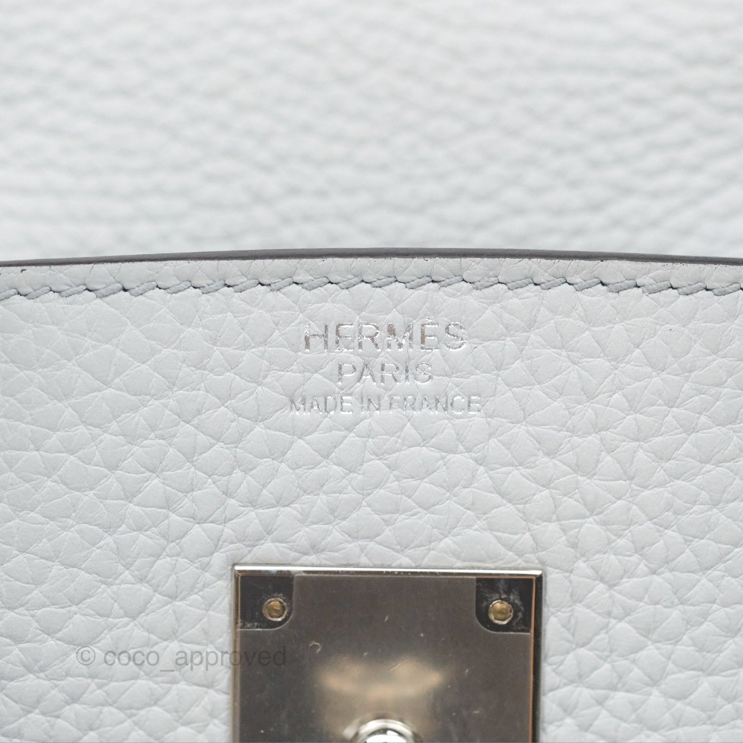 Hermès Birkin 30 Retourne Blue Pale Clemence Palladium Hardware