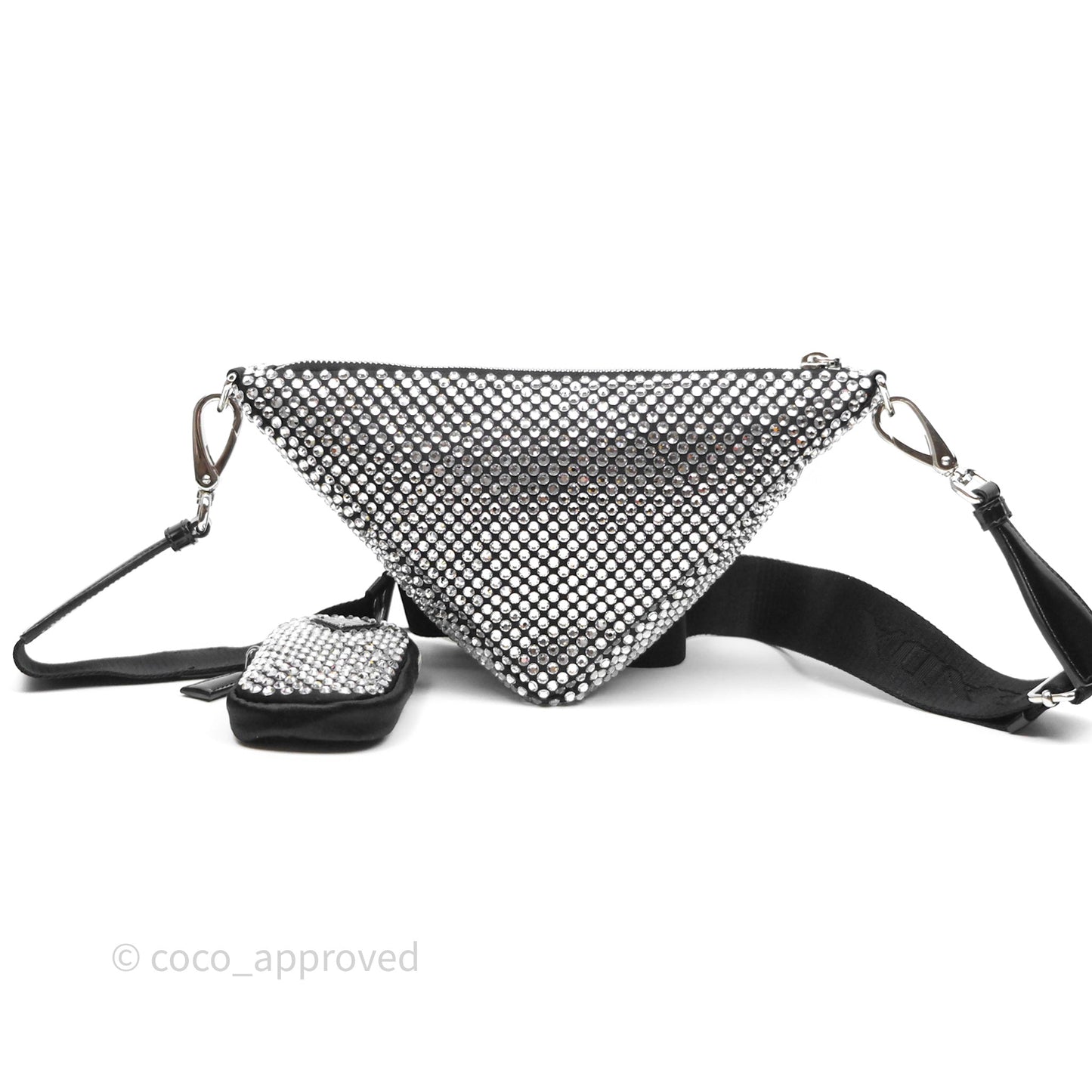Prada Triangle Crystal Bag Black
