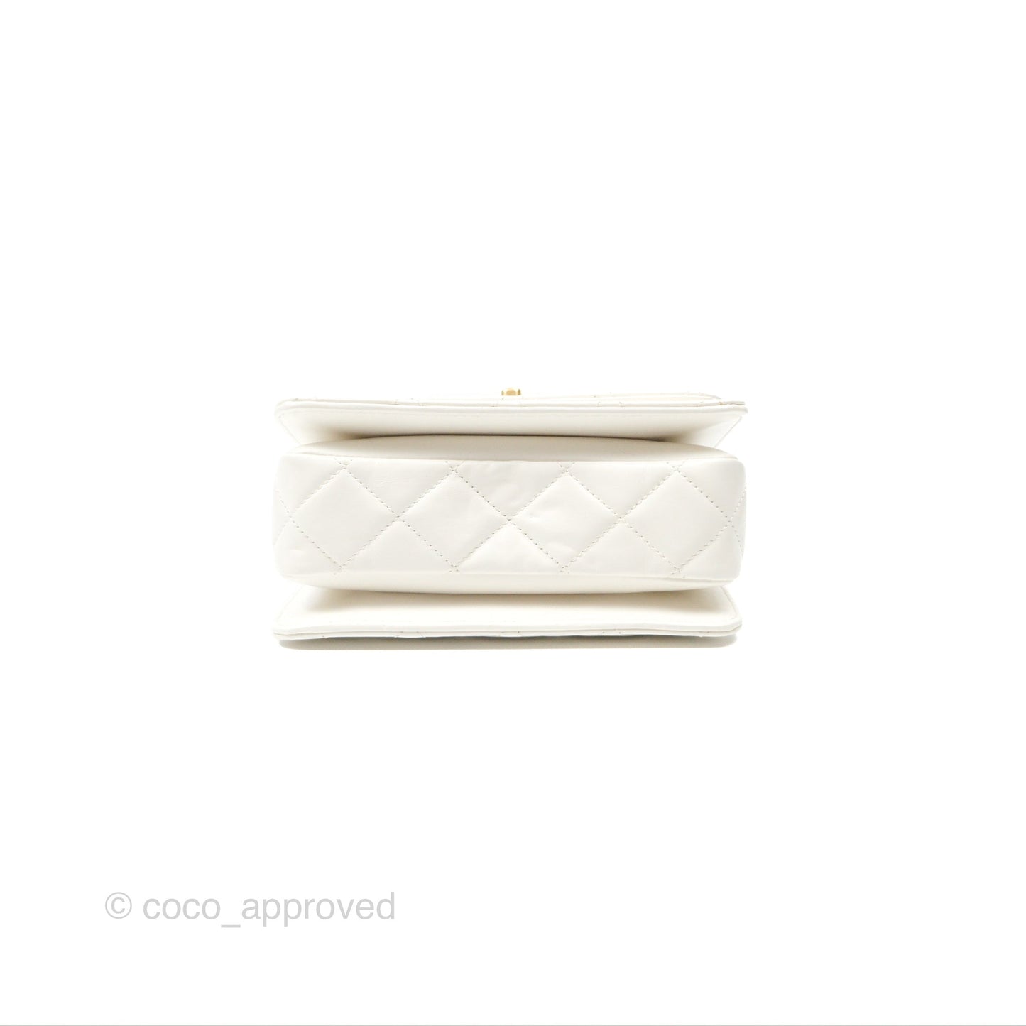 Chanel Rainbow Top Handle Flap Bag White Glazed Lambskin 23P