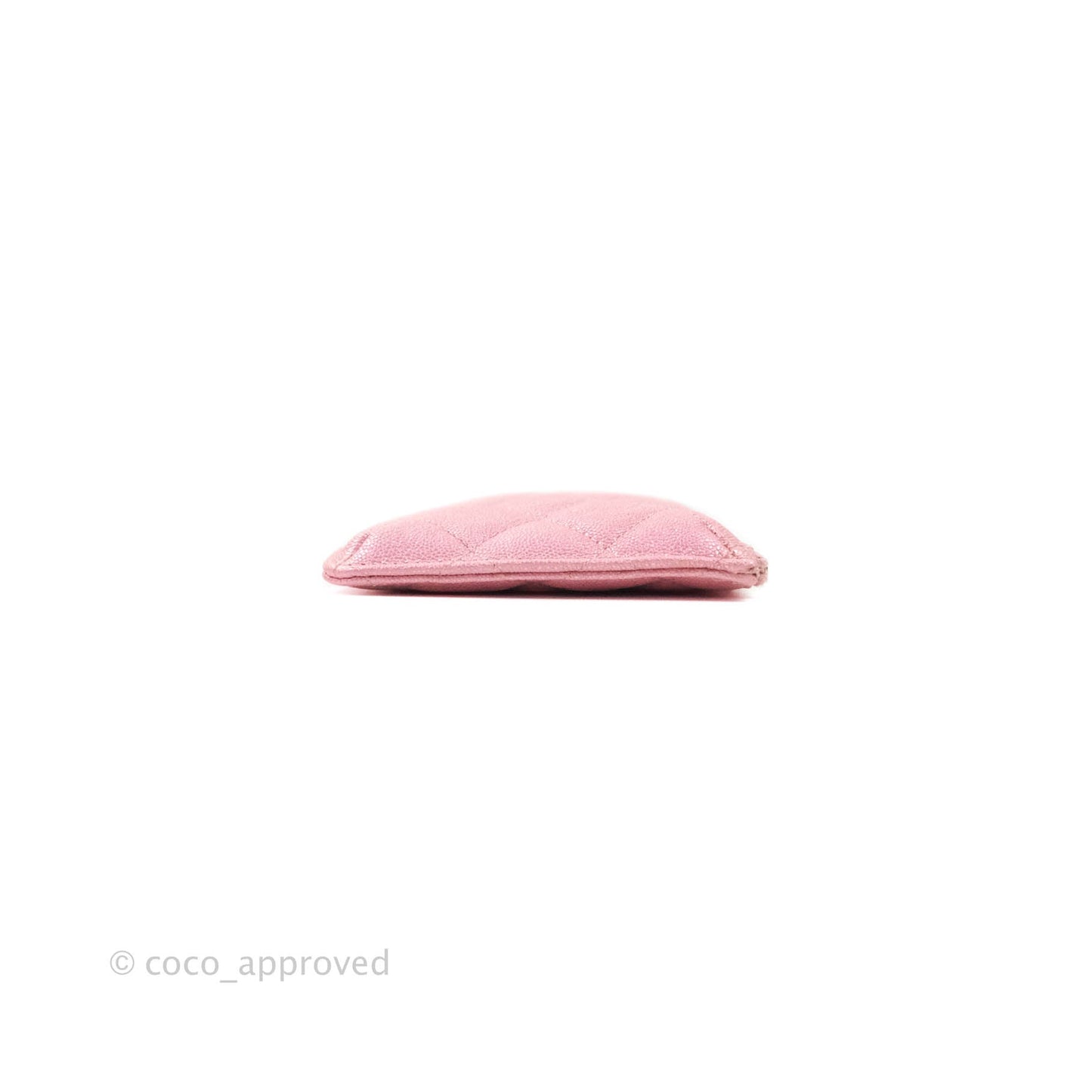 Chanel Classic Flat Iridescent Pink Caviar Wallet Pouch Gold Hardware 19S
