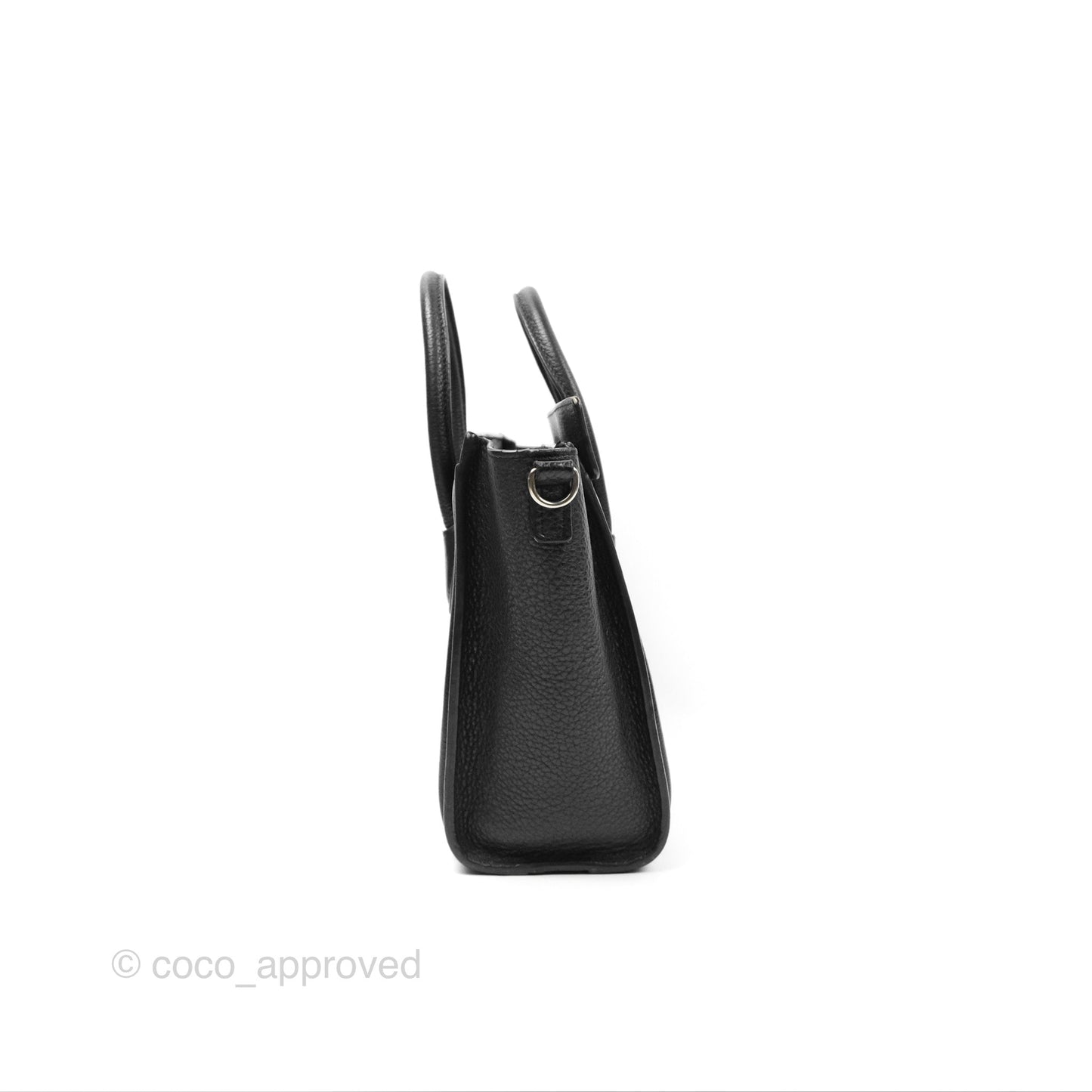 Celine Nano Luggage Bag Black Drummed Calfskin