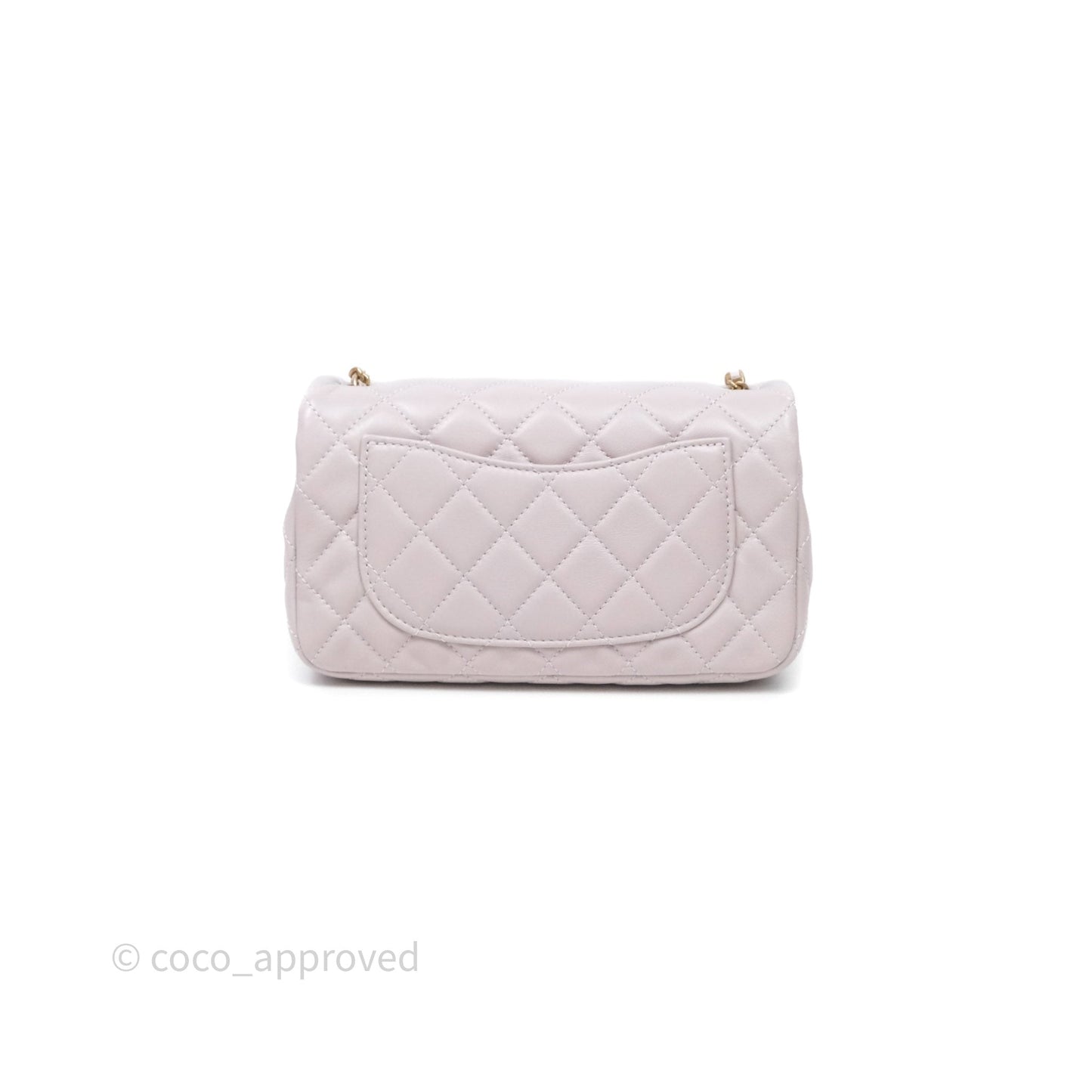 Chanel Mini Rectangular Pearl Crush Lilac Lambskin Aged Gold Hardware