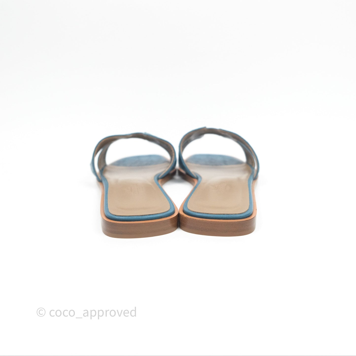 Hermès Oran Sandals in Blue Cobalt Ostrich Size 37