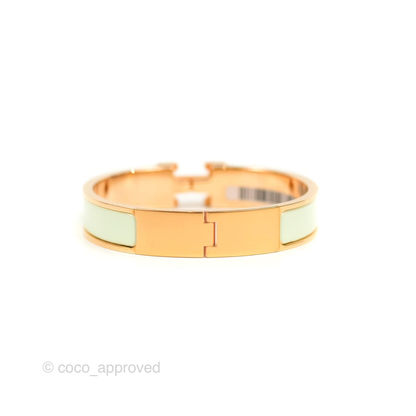 Hermès Clic H Bracelet Vert Fizz Rose Gold Hardware PM