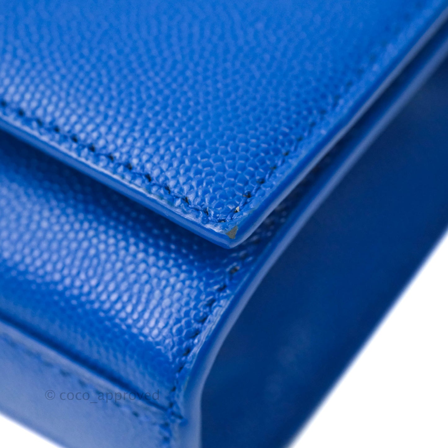 Saint Laurent Classic Kate Original Small Blue Grained Calfskin Gold Hardware