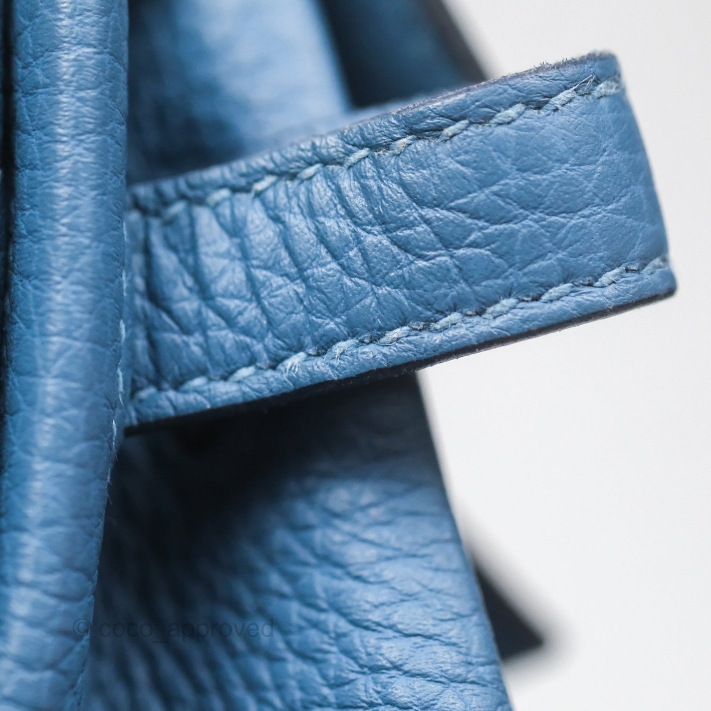 Hermes Kelly 25 Togo Bleu Azur 7R Gold Hardware